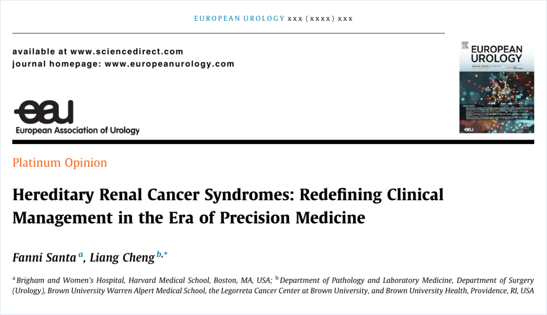 European Urology 文献题目与作者信息