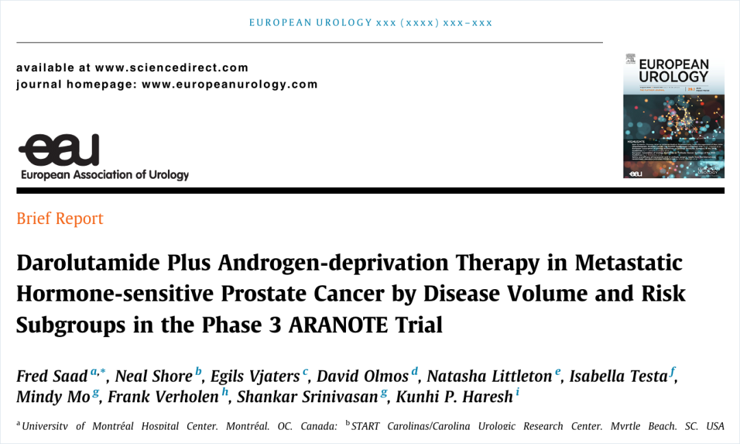 European Urology 文献题目与作者信息